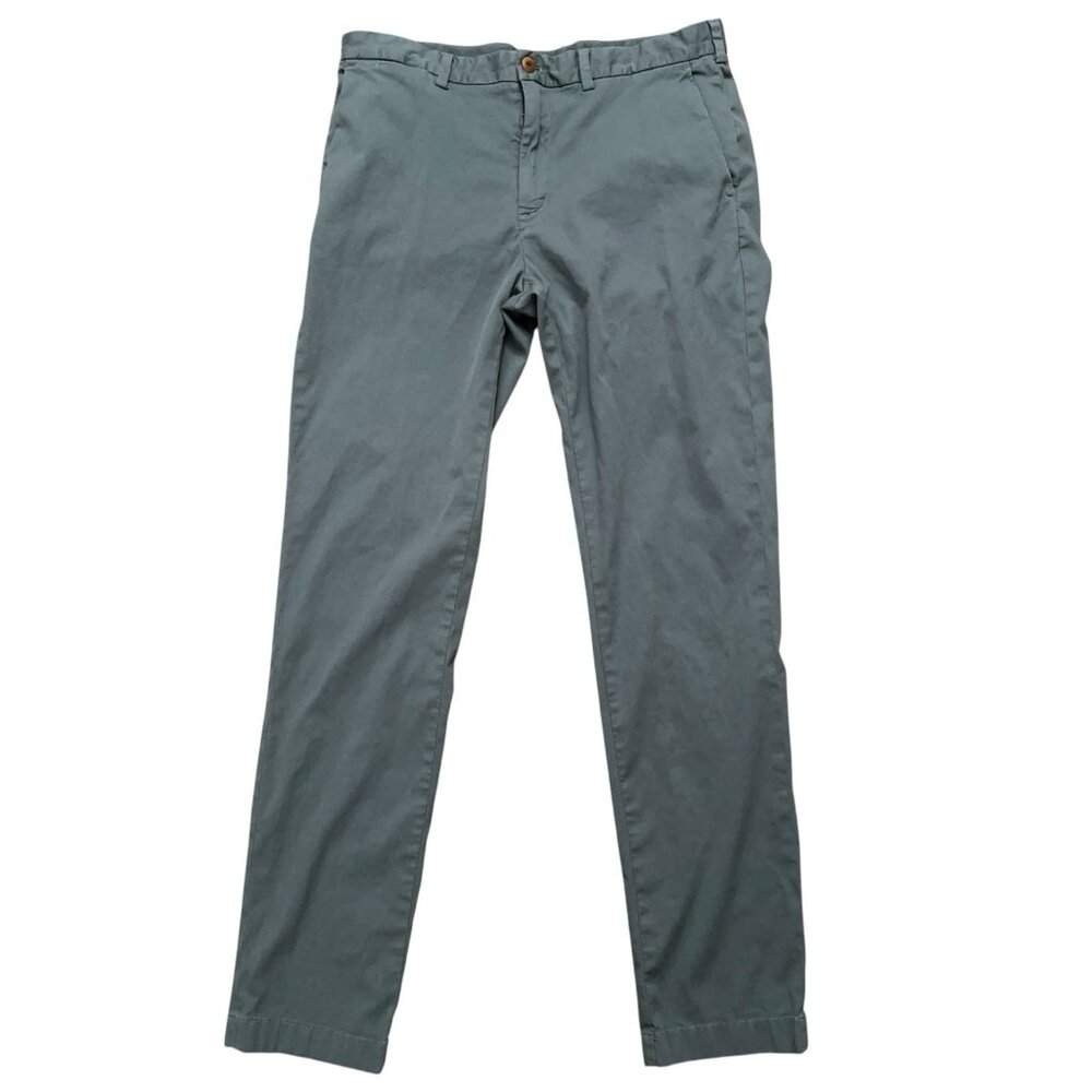 Brooks Brothers Pants Mens Size 36x34 Red Fleece Chino Flat Front Stretch Green